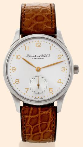Portuguese.International Watch Co..Schaffhausen, Portuguese.Ref. 3531. Made in the 1990s..Fine, self-winding, water-resistant.stainless steel gentleman's wristwatch.with a stainless steel IWC deployant.clasp. Accompanied by a fitted box and.certificate.