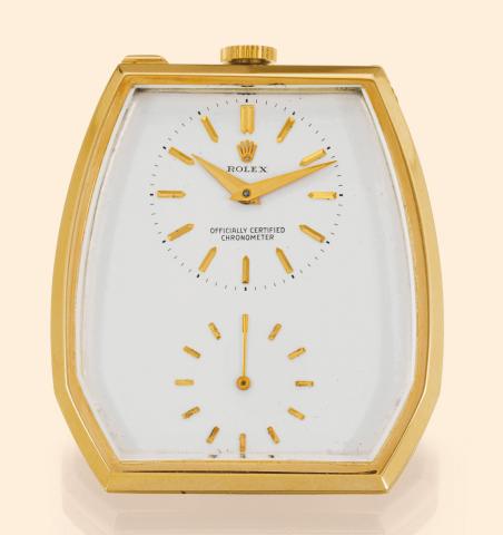 Ref. 8753 Yellow Gold.Prince Imperial.Rolex, Officially Certified.Chronometer Ref. 8753, case No..599422. Made in the 1950s..Fine, 18K yellow gold, keyless dress.pocket watch with original yellow gold.chain and 18K gold Rolex clip.