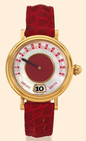 R_tro Classic.G_rald Genta, R_tro.Classic, Ref. G 3664.7..Made in the 1990s..Fine, jump-hour, self-winding, waterresistant.18K yellow gold gentleman