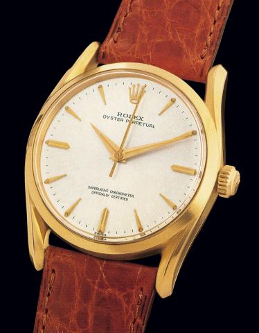 Ref. 1010.So-called.Bombay.Rolex, Oyster Perpetual, Superlative.Chronometer, Officially Certified.Ref. 1010/1011. Case No..576171. Made in 1960..Fine and rare, center seconds, selfwinding.water-resistant, 18K yellow.gold gentleman