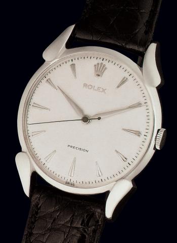 Ref. 4560 Claw Lugs.Rolex, Precision, Ref. 4560. Case No. 480068. Made in 1946..Fine and rare, center seconds, stainless steel gentleman's.wristwatch.