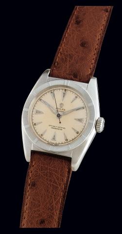 Ref. 6015, So-Called.Ovetto Bubble-Back.Super Oyster Crown.Rolex, Oyster Perpetual, Officially Certified.Chronometer, with Super-Oyster crown, Ref..6015. Case No. 680473. Made in 1950..Very fine and unusual, center seconds, waterresistant.stainless steel 