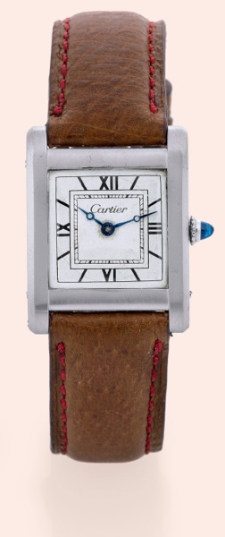 Platinum and Gold.Tank.Cartier, Paris, Tank.No. 10139. case No. 11981. Ref. 1013..Made circa 1920..Very fine and very rare, square, platinum.and 18K yellow gold mid-size.wristwatch.