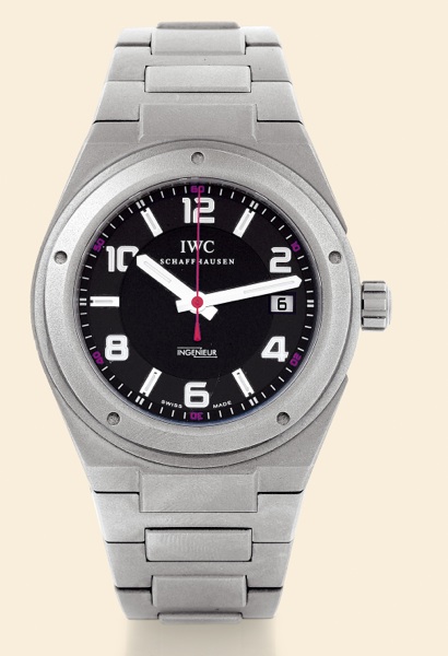 Ingenieur AMG.International Watch Co..Schaffhausen, Ing_nieur.AMG, Automatic, case No. 3116813.Ref. 322702. Made exclusively for.Mercedes-AMG in 2004..Fine and rare, tonneau-shaped, center.seconds, self-winding, water-resistant.antimagnetic, titanium gent