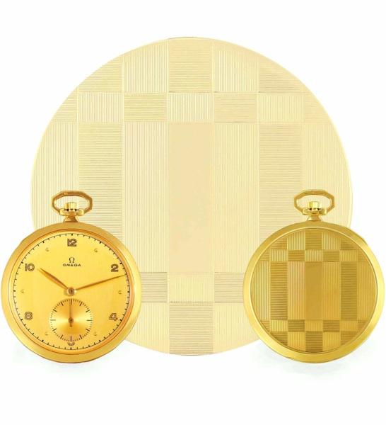 GEOMETRIC.Omega, Bienne, No. 7154540, case No. 7900523, Ref. OT 574. Made in 1910..Fine and rare, thin and elegant, keyless, 18K yellow gold Art Deco dress watch. This watch.is sold with box, Certificate of Authenticity and a 2-year Omega guarantee.