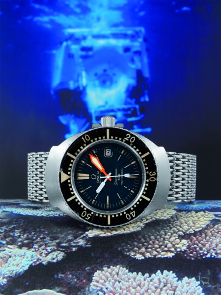 SEAMASTER 1000 PROTOTYPE.Omega, Seamaster, 1000, Professional,Prototype, movement No. 33110639.Ref. Proto 3-122. Made in 1974..Exceptionally rare and important, center seconds, self-winding, water-resistant.stainless steel prototype diver`s watch with dat