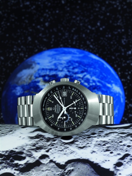 MARK III Omega Speedmaster Professional Mark III, Automatic, No. 34250327, Ref. ST 176.0002. Sold on April.2, 1973..Fine and rare, large, self-winding, water-resistant, tonneau-shaped, stainless steel gentleman