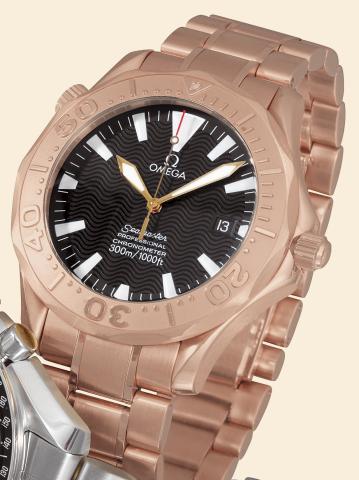 Pink Gold, Ref. 2136.50.00 Seamaster Professional Chronometer - 300m/1000ft.Omega Seamaster Professional Chronometer - 300m/1000ft, Ref. 2136.50.00. Made in.2000..Very fine, center seconds, self-winding, water-resistant to 300m/1000ft, pink gold gentleman