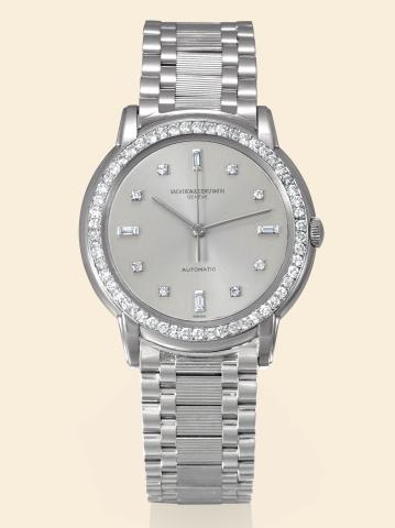 Ref. 6465 Platinum Diamonds.Vacheron Constantin, Geneve, Automatic.No. 545597, case No. 374917, Ref. 6465..Made in 1960..Fine and very rare, platinum and diamond-set, center.seconds, water-resistant, self-winding gentleman
