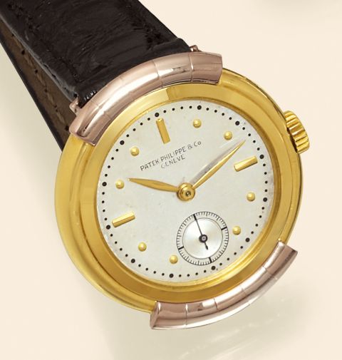 Two-Tone Gold Cylindrical Hooded Lugs.Patek Philippe Co., Gen