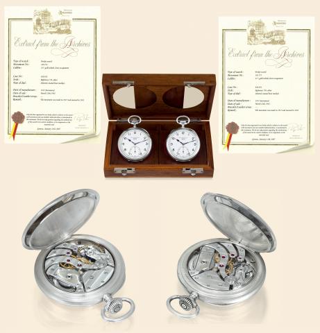 Reference 739, Pair of deck chronometers.Patek, Philippe Cie., Gen