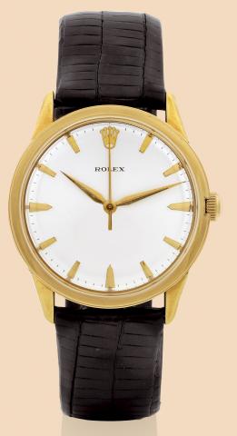Ref. 7002.Rolex, Automatic, Ref. 7002. Made for the.U.S. market circa 1975 for industrial.presentations..Fine and rare, center seconds, self-winding, 14K gold-filled.wristwatch with a Rolex buckle.