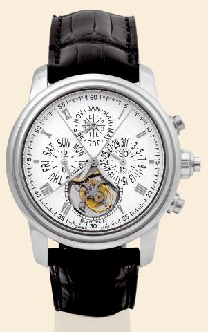 Le Brassus - Tourbillon Quattro.Blancpain, Le Brassus - Tourbillon Quattro, No. 16/50. Made in a limited edition of 50.pieces circa 2005..Very fine and rare, self-winding, water-resistant, platinum wristwatch with visible one-minute flying.tourbillon regu
