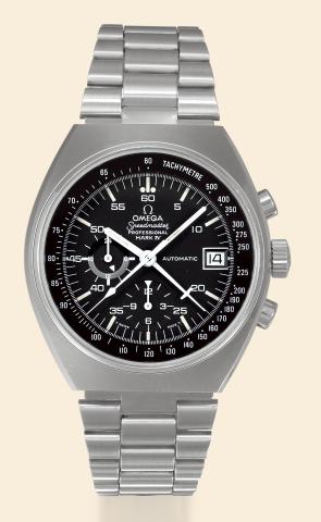 Speedmaster Profesional Mark IV.Omega Speedmaster Professional Mark IV, Automatic, No. R11249, Ref. 176.009. Made in 1973..Fine, self-winding, water-resistant, tonneau-shaped, stainless steel wristwatch with date, round button.chronograph, 12-hour registe