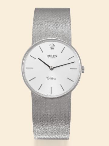White Gold Cellini.Rolex, Geneve, Cellini.Ref. 3833, case.No. 3735153. Made in the 1970s..Fine and elegant 18K white gold wristwatch.with an integral 18K white gold.Rolex bracelet.