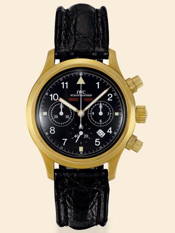 Fliegerchronograph.120 Year Anniversary.International Watch.Co., Schaffhau-sen, Der Fliegerchronograph.No. 062/120, movement No..2446155, case No. 2419983, Ref. 3740..Made in a limited edition of 120 pieces.to celebrate the 120th Anniversary of.IWC in 198