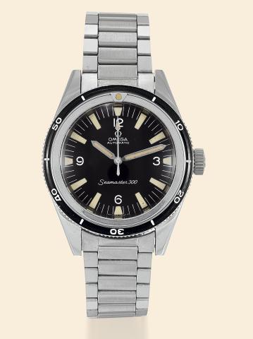 Omega, Seamaster 300 Automatic.movement No. 22503806, Ref. 165014-64..Made in 1965..Fine, center seconds, self-winding, water-resistant, stainless.steel Staybrite diver