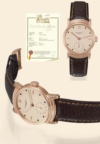 Ref. 540, Monochrome Pink Stepped Lugs.and Square Enamel Indexes.Patek Philippe Co, Gen