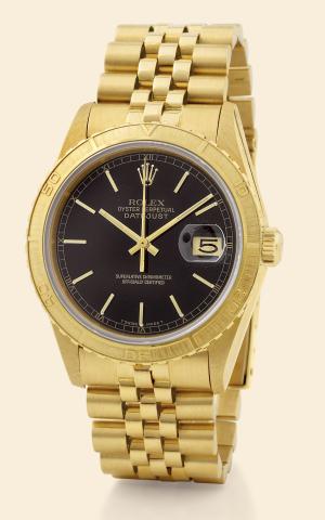 Thunderbird.Rolex, Oyster Perpetual, Datejust, Superlative.Chronometer, Officially Certified.Ref. 16258. Made circa 1980..Fine and rare, center seconds, self-winding, water-resistant.18K yellow gold wristwatch with date and an 18K yellow gold.Rolex Jubile
