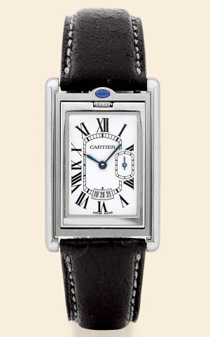Basculante.Cartier, Paris, Montre Bracelet R_versible-.Basculante, Ref. 2522. Made circa 2001..Fine, rectangular, stainless steel quartz wristwatch with.cabriolet system and date..To be sold without reserve