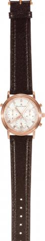 Pink Gold, Split-Seconds.Chronograph.Blancpain, No. 058, Ref. 118/ 3318/55..Made circa 1990, sold on May 15, 1993..Very fine, self-winding, water-resistant.18K pink gold wristwatch with round button.split-seconds chronograph, registers, date.and 18K pink 