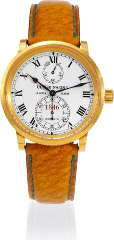 150th Anniversary, Marine Chronometer.Ulysse Nardin, Le Locle, Suisse, 1846 Chronometer.No. 196/250, Ref. 266-22. Made in a limited series of 250.examples to celebrate the 150th Anniversary of Ulysse Nardin..Fine and rare, self-winding, water-resistant, 1
