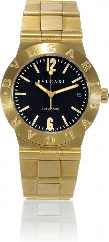 Gold Bulgari Bulgari.Bulgari, Automatic Ref. LC35G. Produced in the 2000s..Fine, water-resistant, self winding, 18K yellow gold wristwatch with date and an 18K yellow gold Bulgari bracelet. Accompanied.by fitted box, pouch and guarantee.