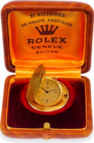Viceroy.Rolex, Geneva, Viceroy, Ref. 3789. Made in the 1980s..Fine and rare, extra thin, 18K yellow gold coin watch set into.an Albanian 100 franc coin dated 1926.