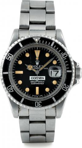 Comex Ref. 1680.Rolex, Oyster Perpetual Date, Submariner, 660 ft. / 200 m., Superlative Chronometer, Officially Certified, Ref. 1680..Sold to Comex in 1978..Fine and rare, center seconds, self-winding, water-resistant to 200 m, stainless steel wristwatch 