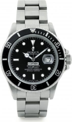 Ref. 168000, COMEX Submariner.Rolex, Oyster Perpetual Date, Submariner, 1000 ft./ 300 m. Superlative Chronometer, Officially Certified, Ref. 168000/.16800, COMEX 6261. Made circa 1987..Fine and very rare, center seconds, self-winding, water-resistant, sta