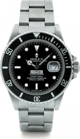 Ref. 168000, COMEX Submariner.Rolex, Oyster Perpetual Date, Submariner, 1000 ft./ 300 m. Superlative Chronometer, Officially Certified, Ref. 168000/.16800, COMEX 6221. Made circa 1987..Fine and very rare, center seconds, self-winding, water-resistant, sta