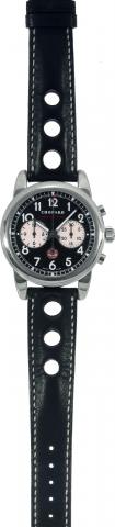 Monaco Historique.Chopard Mille Miglia.Grand Prix Monaco Historique, No..147/250, Ref. 16/1256. Made in 2005..Fine and rare, self-winding, waterresistant.18K white gold wristwatch with.round button chronograph, registers and an.18K white gold Chopard buck
