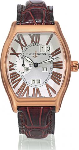 Ludovico Perpetual.Ulysse Nardin, Ludovico Perpetual.Calendar, No. 166, Ref. 336-48. Made.circa 2005..Fine, tonneau-shaped, self-winding, waterresistant.18K pink gold wristwatch with.perpetual calendar and an 18K pink gold.Ulysse Nardin deployant clasp.