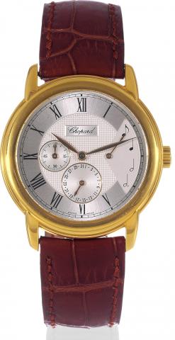 Jose Carreras -.Deutsche Staatsoper Berlin.Chopard, The Jose Carreras Ref. 16/1248.No. 172/250. Sold on April 23, 2001..Very fine, self-winding, water-resistant 18K.yellow gold wristwatch with date, 43-hours.power-reserve and an 18K yellow gold.Chopard bu