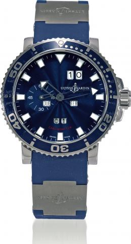 Marine Perpetual.Ulysse Nardin, Marine Perpetual, Chronometer, movement No. 33.14.0078, No. 001/500, Ref. 333-77. Made in a.limited edition of 500 examples circa 2000..Fine and rare, water-resistant, self-winding, stainless steel chronometer wristwatch wi