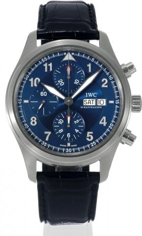 Spitfire for Laureus.International Watch Co., Schaffhausen, Der Fliegerchronograph.Spitfire , No. 0011/2500, case No. 3203466, Ref..371712. Made in a limited series of 2500 examples for the.Laureus Sport for the Good Foundation in 2006, sold in April.2007