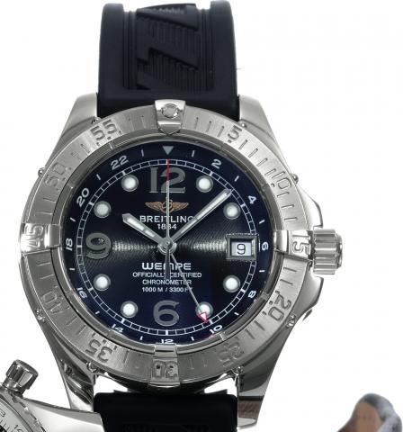 Superocean GMT Limited Edition.Breitling, Superocean GMT, Wempe, Officially Certified Chronometer, 1000m/3300ft, No. 14/100, case.No. 899232, Ref. A32360B/3. Made in a limited edition of 100 pieces for Wempe, Germany, sold on October 6, 2005..Fine, self-w