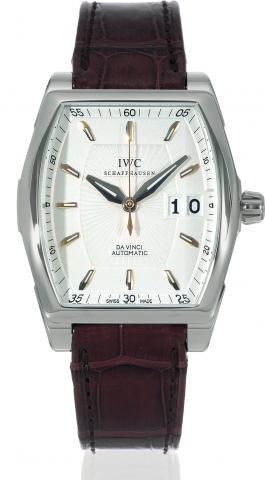 Da Vinci.International Watch Co., Schaffahausen, Da Vinci, Automatic, case No. 3232854, Ref. 4523. Sold on November 6, 2007..Fine, tonneau-shaped, water-resistant, self-winding, center seconds, stainless steel wristwatch with large date and a stainless.st