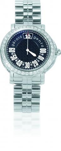 Steel and Diamond Retro Sport.G_rald Genta, Retro Sport.case No. 108566, Ref. RSP. X. 10. Made in.the late 1990