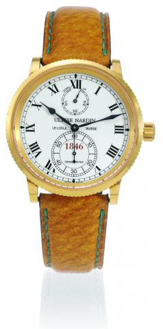 150th Anniversary, Marine.Chronometer.Ulysse Nardin, Le Locle, Suisse, 1846.Chronometer, No. 196/250, Ref. 266-22..Made in a limited series of 250 examples.to celebrate the 150th anniversary of.Ulysse Nardin..Fine and rare, self-winding, waterresistant.18