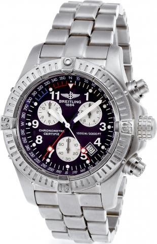 Chrono Avenger M.Breitling, Avenger _ Chronograph _ Chronometer.Ref. E 73360. Made circa 2005..Fine, oversized, water resistant to 1000 m, titanium, quartz.chronometer wristwatch with round button chronograph, registers.date, 10-minute countdown for regat