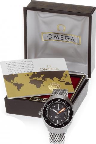Seamaster 1000.Omega, Seamaster, 1000m/ 3300 ft, Professional, Automatic, Ref. ST 166.0093. Made circa 1971..Fine and rare, tonneau-shaped, center seconds, self-winding, water-resistant, stainless steel diver