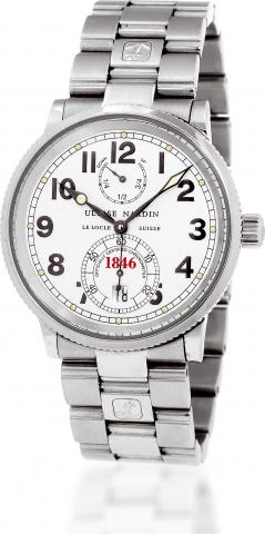 1846 Marine Chronometer.Ulysse Nardin, Le Locle, Suisse, 1846 Marine Chronometer.Officially Certified Chronometer, Ref. 263-22. Made.circa 2004..Fine, self-winding, water resistant to 200 m, stainless steel.chronometer wristwatch with date and a stainless