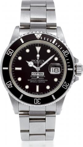 Ref. 168000, COMEX Submariner.Rolex, Oyster Perpetual Date, Submariner, 1000 ft. / 300 m., Superlative Chronometer, Officially.Certified, Ref. 168000/16800. Made circa 1988..Very fine and very rare, center seconds, self-winding, water-resistant, stainless
