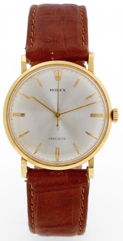 Ref. 9659 Yellow Gold.Rolex Precision, Ref. 9659. Made in the 1960s..Fine and elegant, center seconds, 18K yellowgoldwristwatchwith.a gold-plated Rolex buckle.