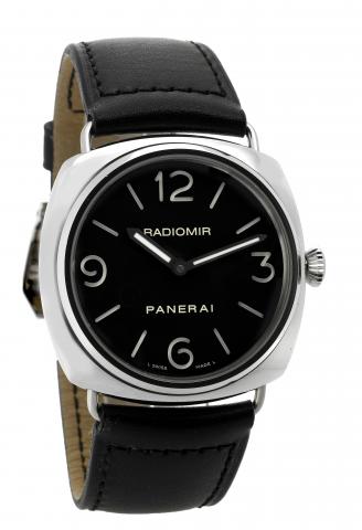 PAM 210.Radiomir Officine Panerai, Firenze 1860, Radiomir.No. H 0147/1500, Ref.OP 6623.Made in a limited edition of 1500.pieces in 2005..Fine, large, cushion-shaped, water-resistant, stainless steel diver's.wristwatch with a stainless steel Panerai buckle
