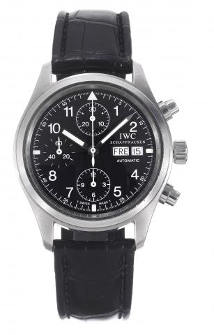 Der Fliegerchronograph.International Watch Co., Schaffhausen, Der Fliegerchronograph.Automatic, case No. 2724043, Ref. 3705. Made in.the late 1990s..Fine, self-winding, water-resistant, antimagnetic, stainless steel.wristwatch with round button chronograp