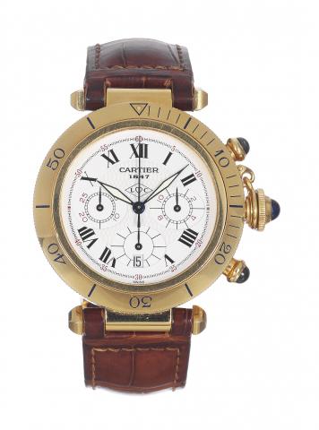 Yellow Gold Pasha Chronograph.Cartier, Pasha, caseNo. CC182402.Ref. 0960/1. Made in the late 1990
