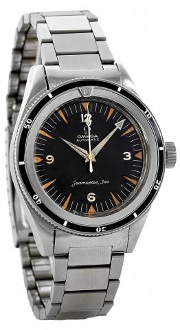 Seamaster 300, Second Generation.Omega, Seamaster, 300, Automatic, No. 19025415.Ref. CK 14755. Made on December 12, 1962..Fine and rare, center seconds, self-winding, water-resistant, stainless.steel diver`s wristwatch with revolving black and steel bezel