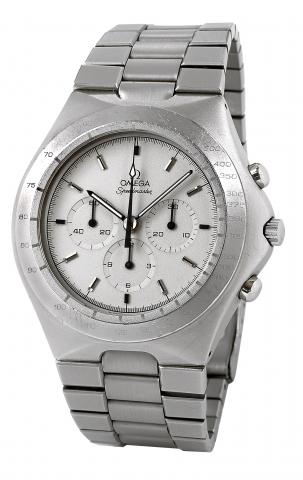 Speedmaster Smooth Line Professional.Omega, Speedmaster Professional, Smooth Line made.for the Germanmarket Ref. 145.0040 / 3450803.Made circa 1982..Fine, water-resistant, stainless steel wristwatch with round button.chronograph, registers, tachometer and